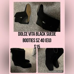 Black Suede Dolce Vita Booties Size 40 NWOT